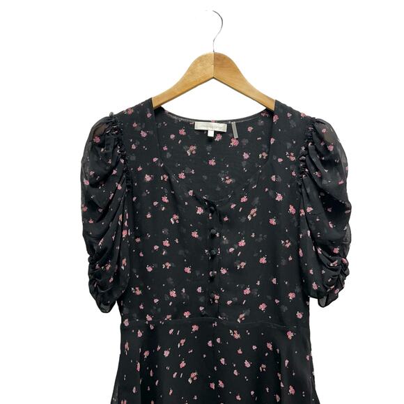 LoveShackFancy Cora Dress in Floral Black Women’s Size Small - Picture 5 of 12